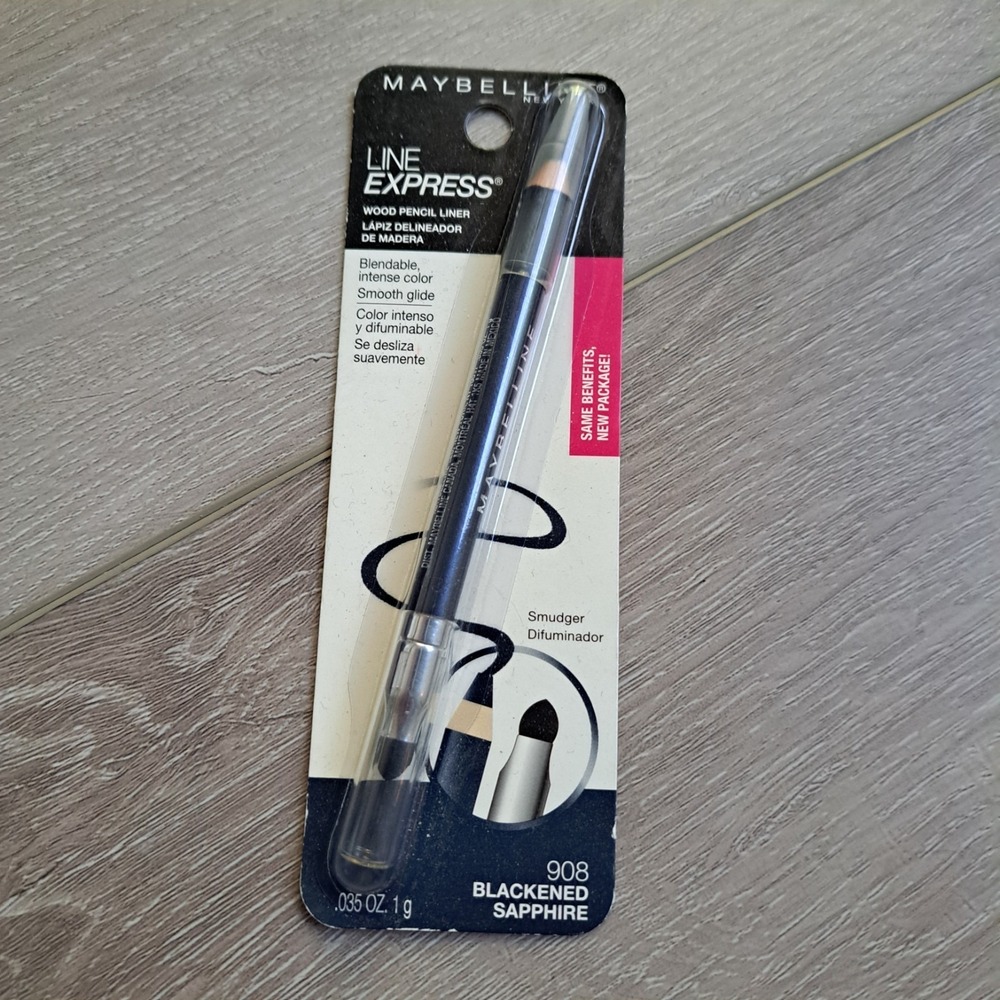 NEW Maybelline Line Express Wood Pencil Eyeliner 908 Blackened Sapphire (SEALED)
